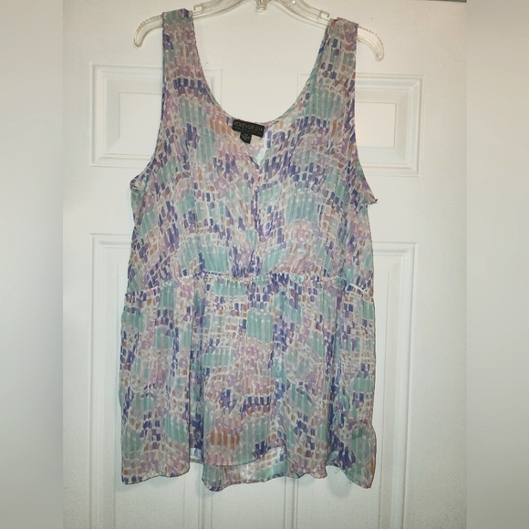 Forever 21 Tops - Forever 21+ Women's Multicolor Sleeveless Sheer Top